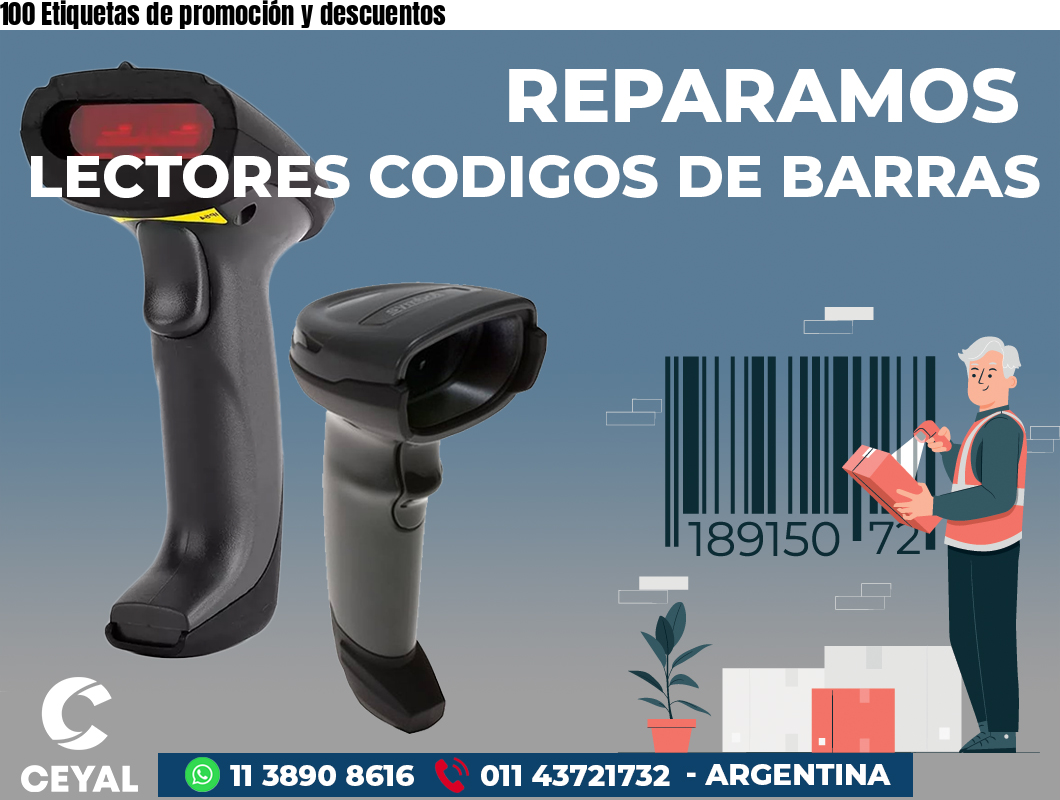 100 Etiquetas de promoción y descuentos