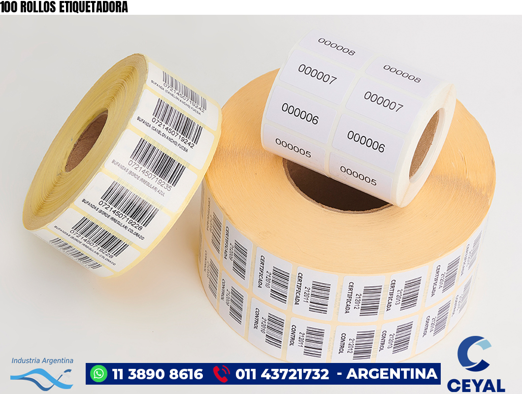 100 ROLLOS ETIQUETADORA