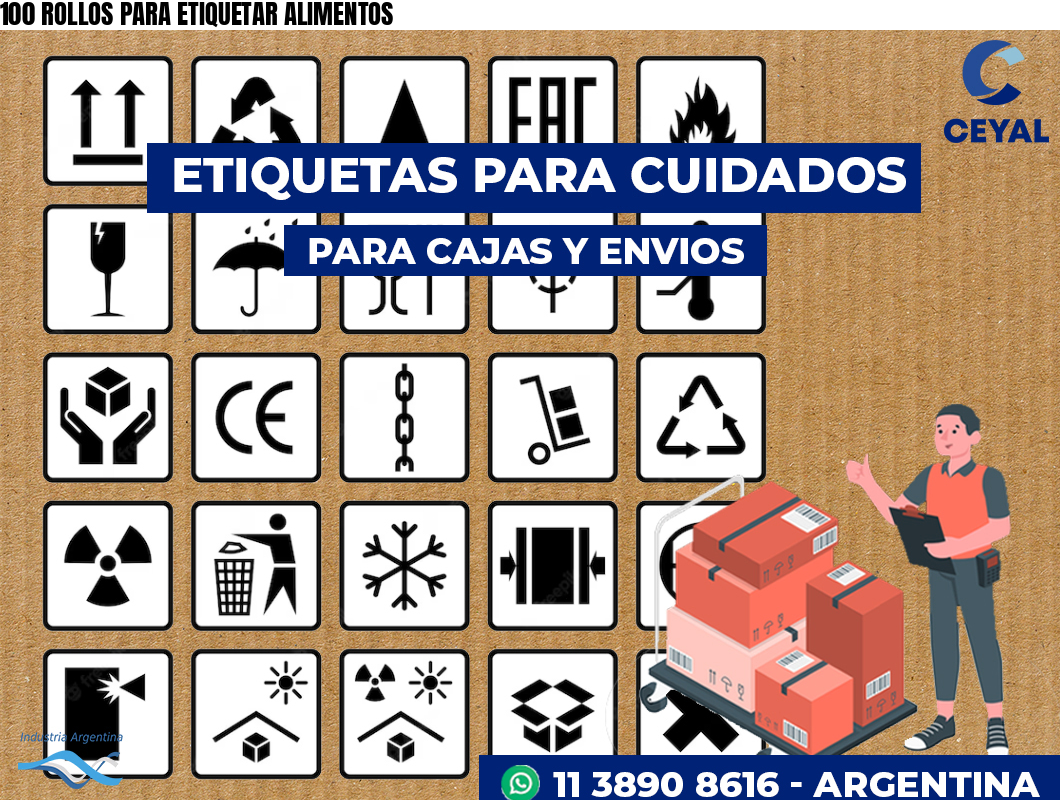 100 ROLLOS PARA ETIQUETAR ALIMENTOS