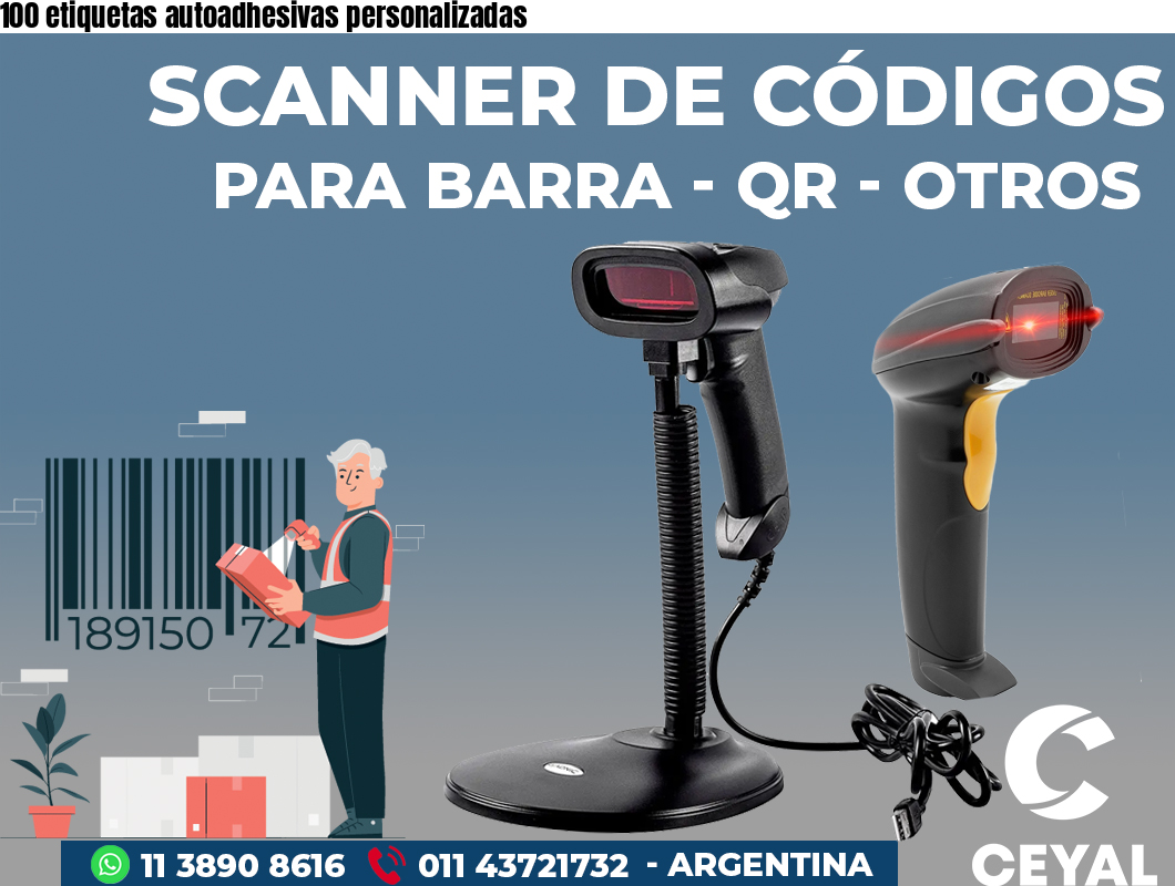 100 etiquetas autoadhesivas personalizadas