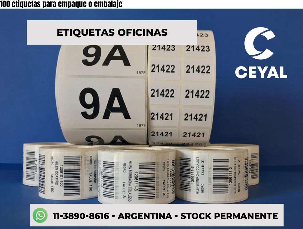 100 etiquetas para empaque o embalaje
