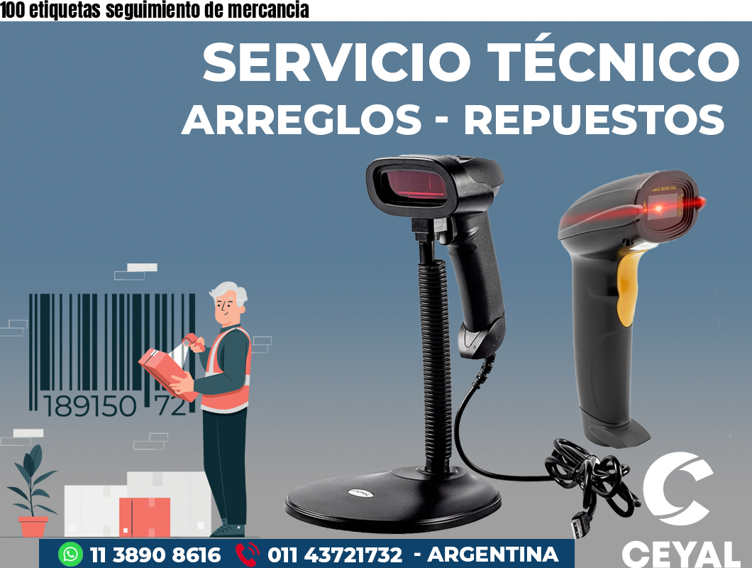100 etiquetas seguimiento de mercancia