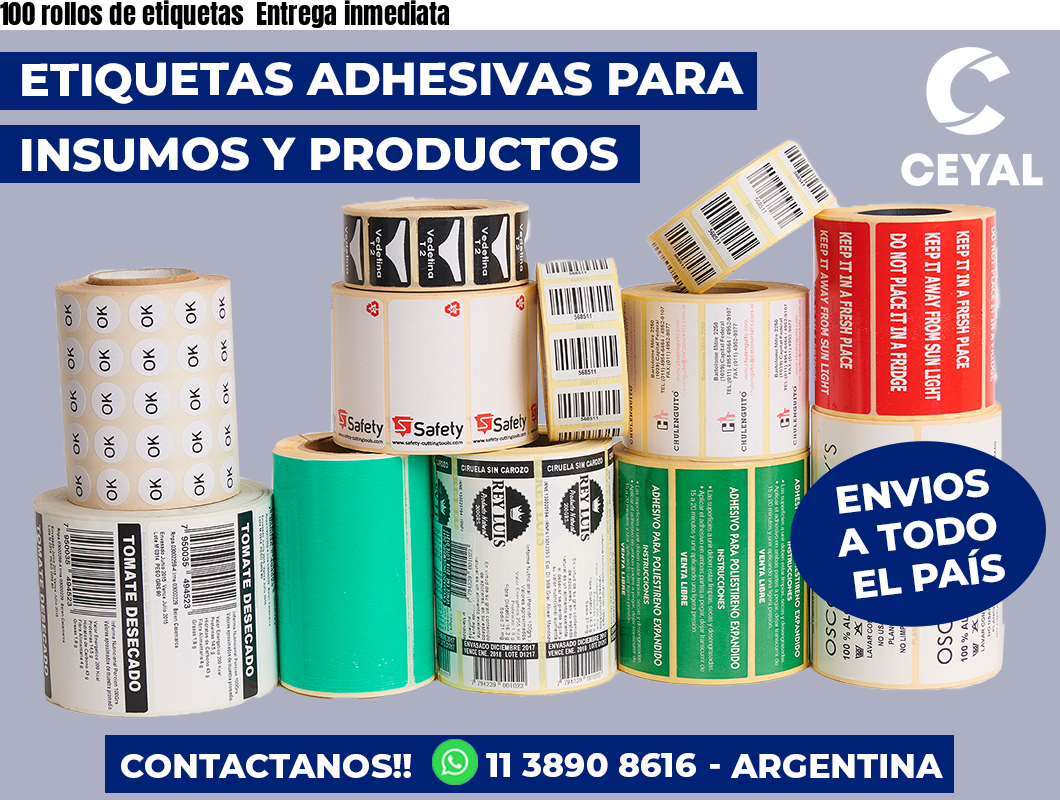 100 rollos de etiquetas Entrega inmediata