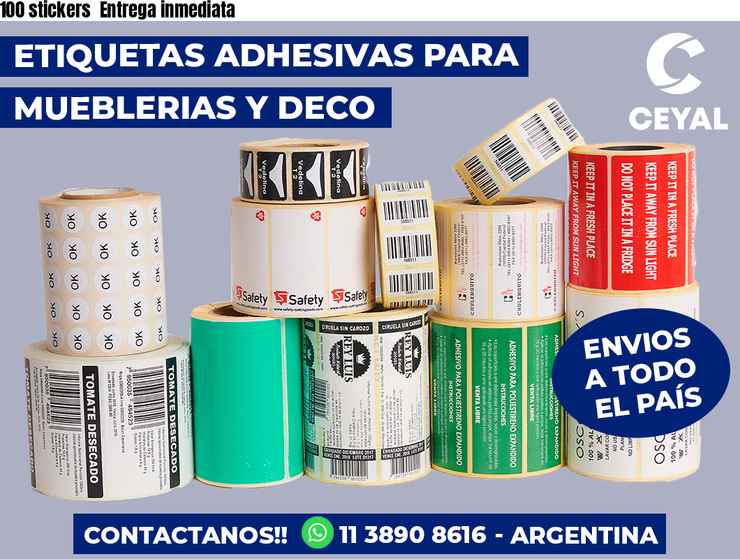 100 stickers  Entrega inmediata