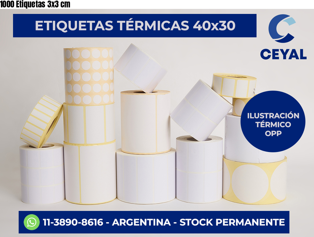 1000 Etiquetas 3×3 cm