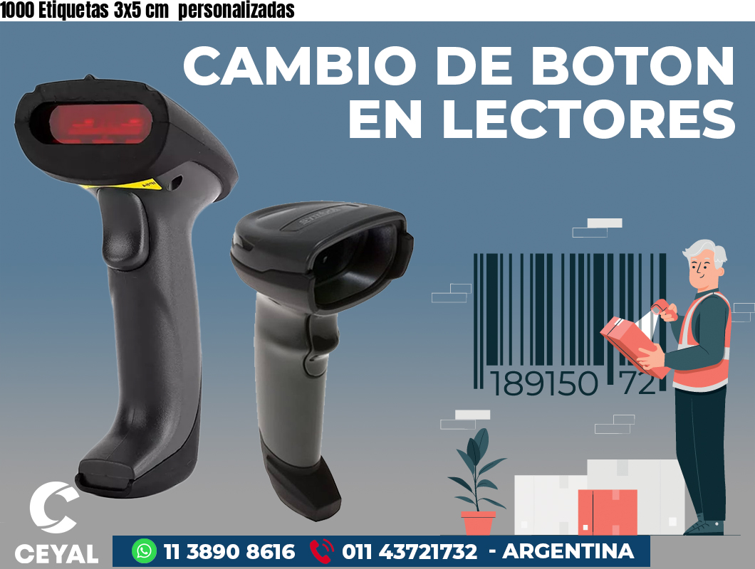 1000 Etiquetas 3x5 cm  personalizadas