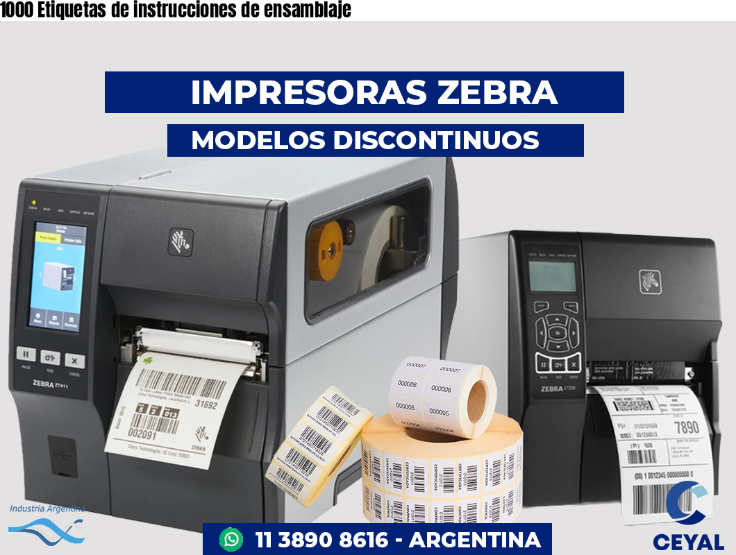 1000 Etiquetas de instrucciones de ensamblaje