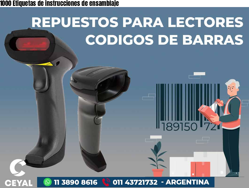 1000 Etiquetas de instrucciones de ensamblaje