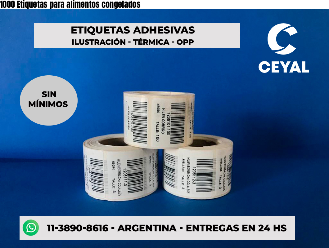 1000 Etiquetas para alimentos congelados