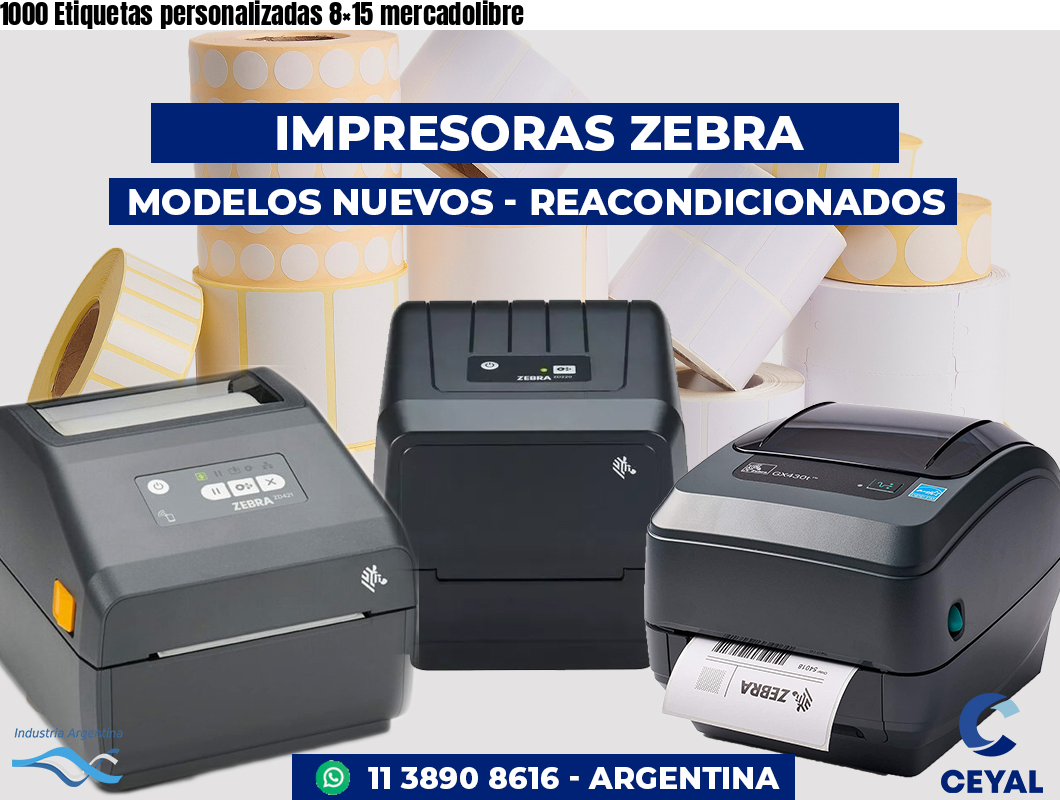1000 Etiquetas personalizadas 8×15 mercadolibre
