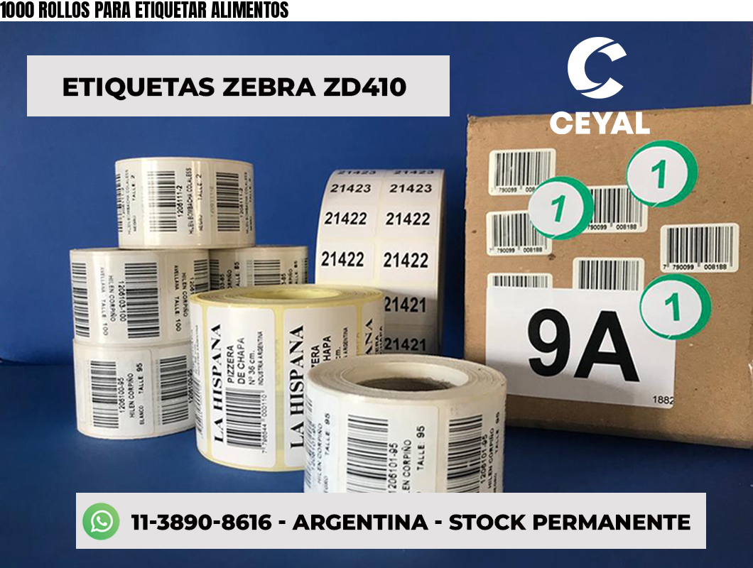 1000 ROLLOS PARA ETIQUETAR ALIMENTOS