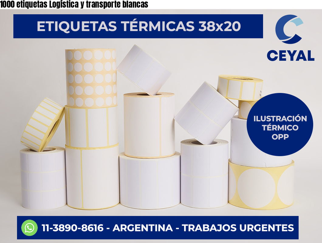 1000 etiquetas Logística y transporte blancas