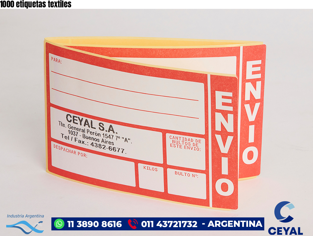1000 etiquetas textiles