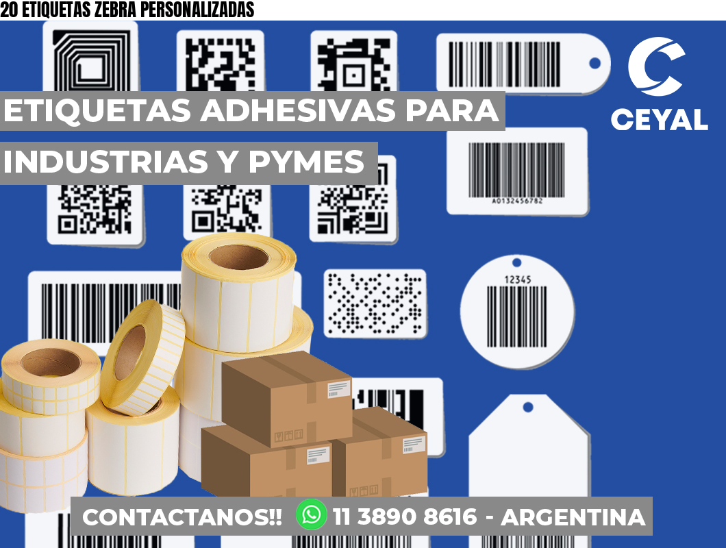 20 ETIQUETAS ZEBRA PERSONALIZADAS