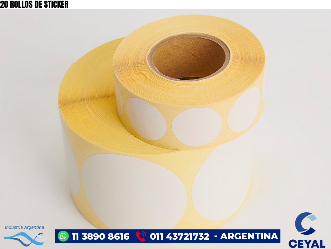 20 ROLLOS DE STICKER