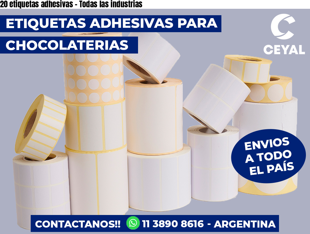 20 etiquetas adhesivas - Todas las industrias