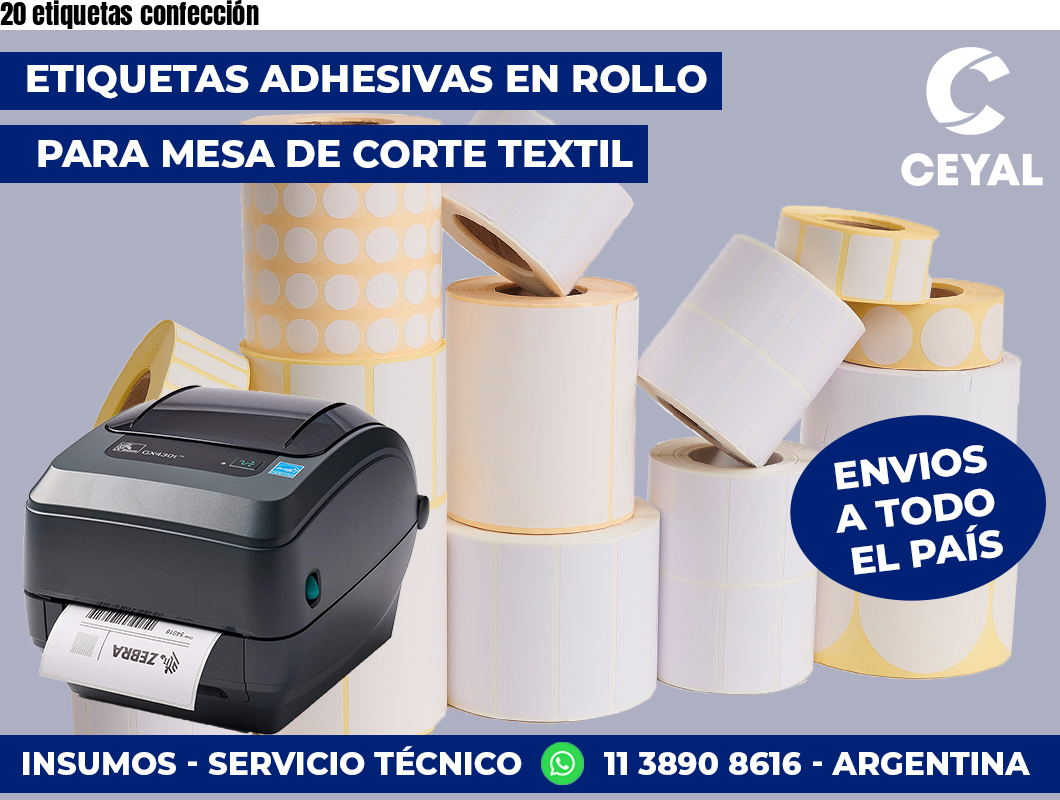 20 etiquetas confección