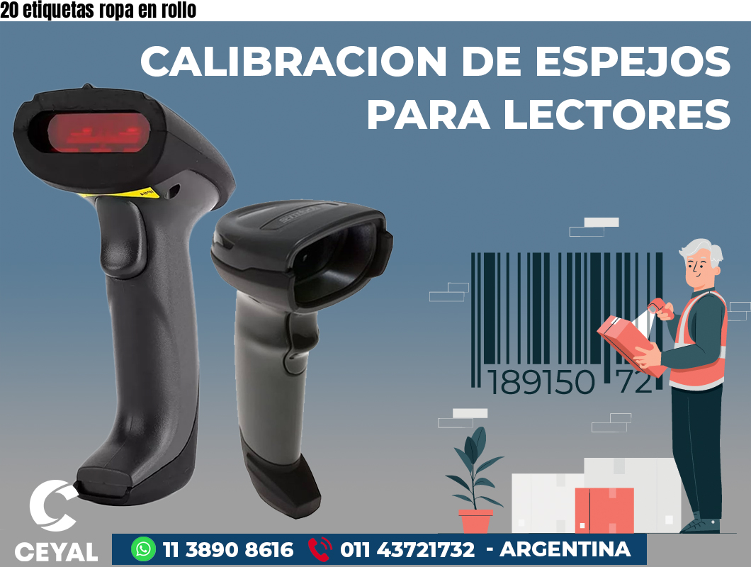 20 etiquetas ropa en rollo