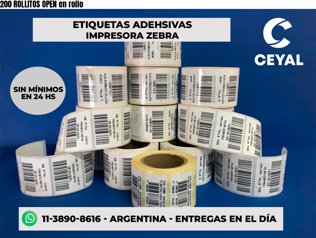 200 ROLLITOS OPEN en rollo
