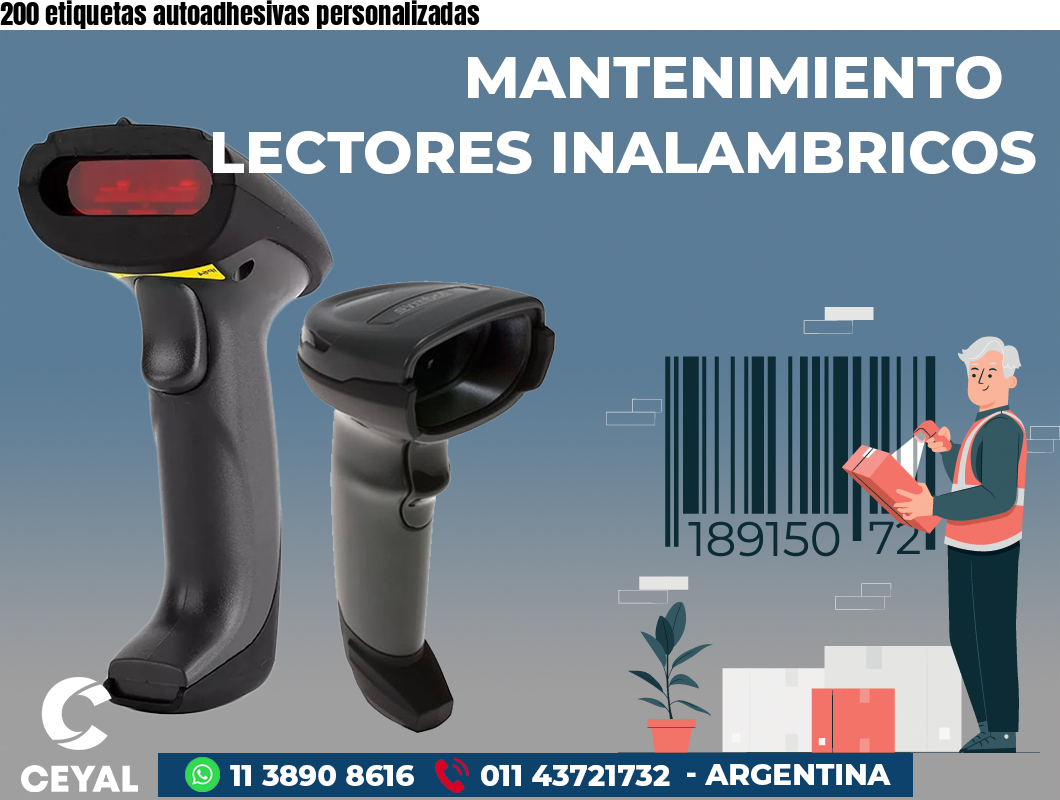 200 etiquetas autoadhesivas personalizadas
