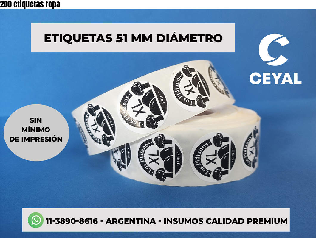 200 etiquetas ropa
