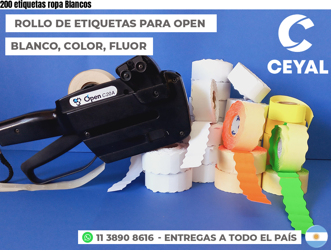200 etiquetas ropa Blancos