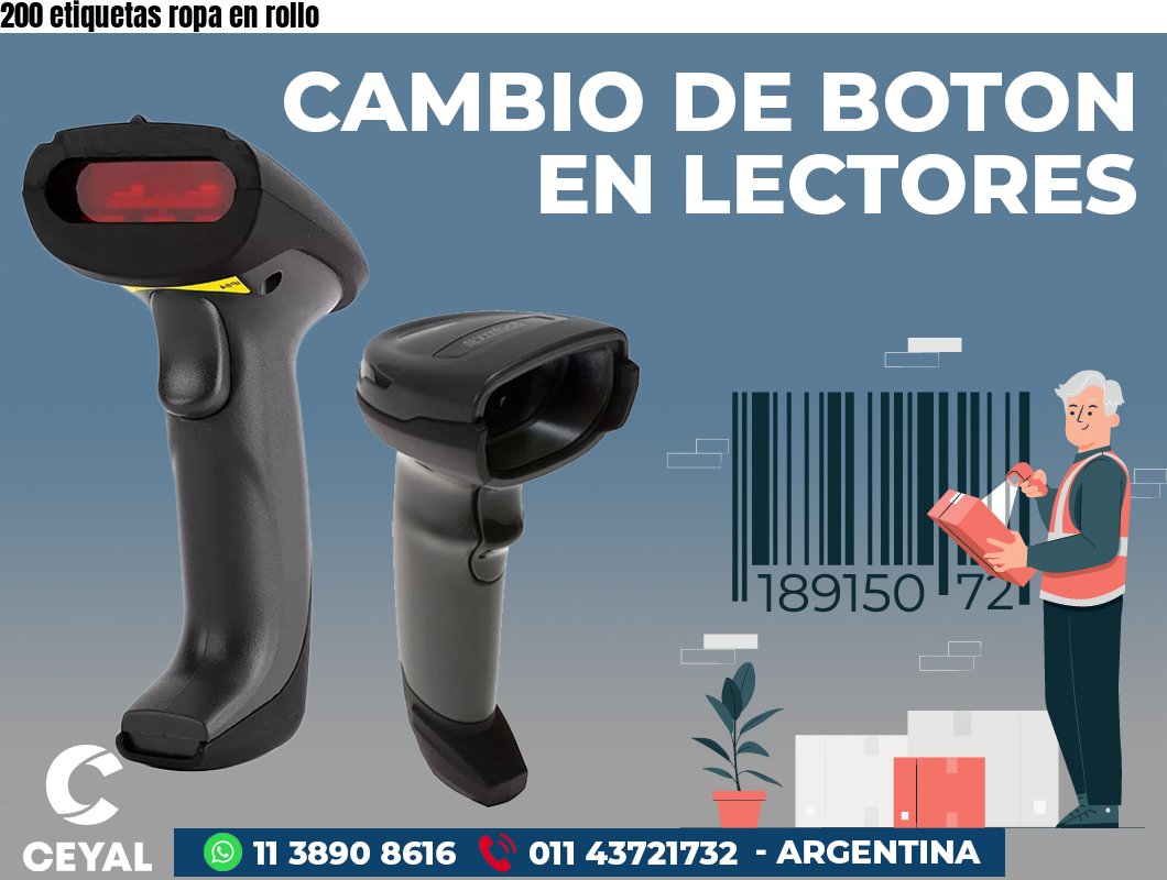 200 etiquetas ropa en rollo