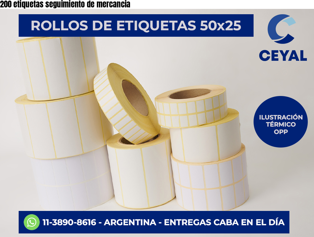 200 etiquetas seguimiento de mercancia