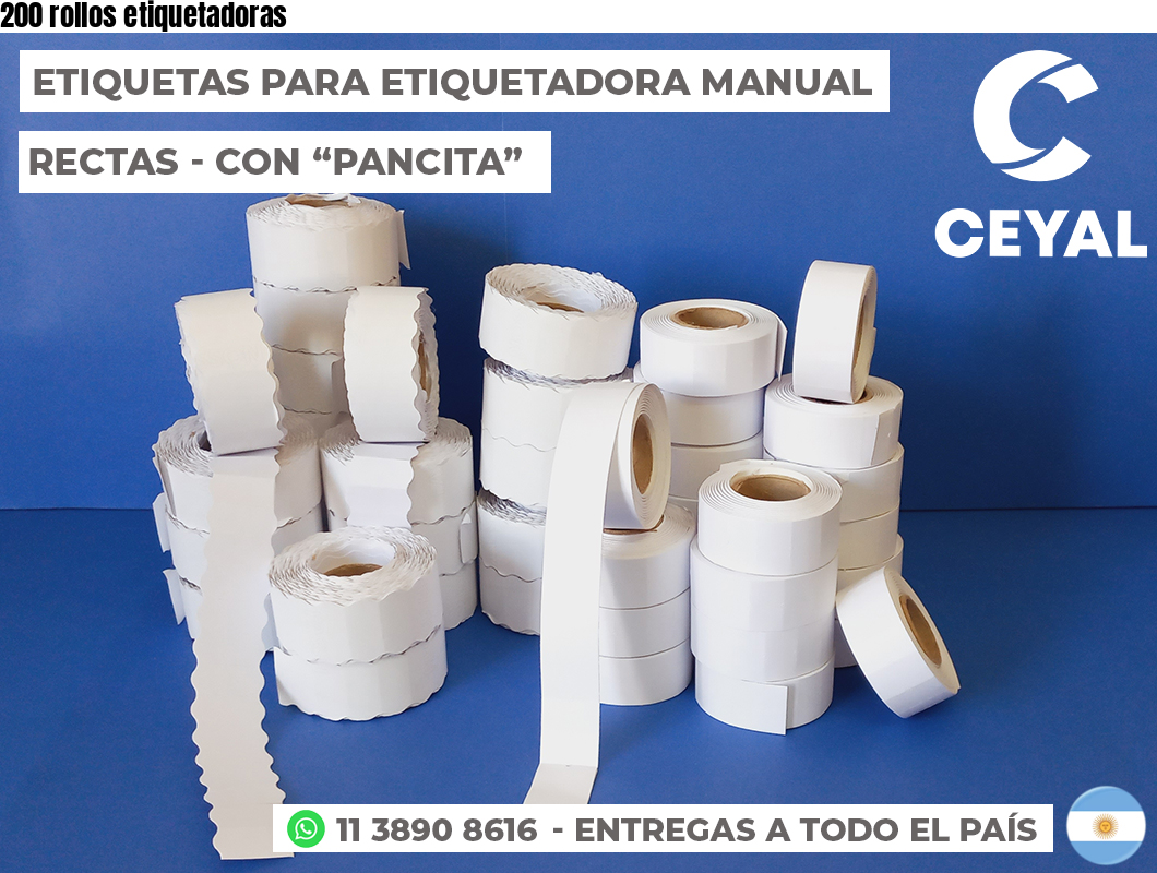 200 rollos etiquetadoras