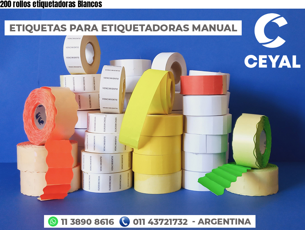 200 rollos etiquetadoras Blancos