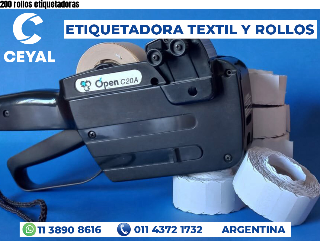 200 rollos etiquetadoras