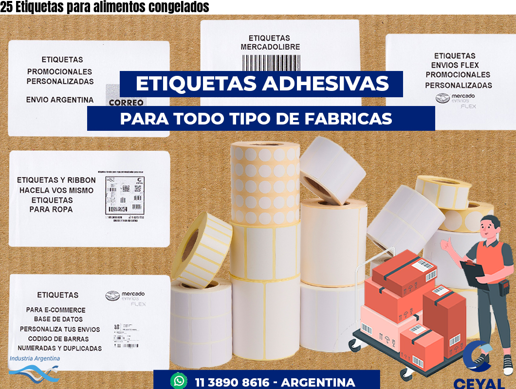 25 Etiquetas para alimentos congelados