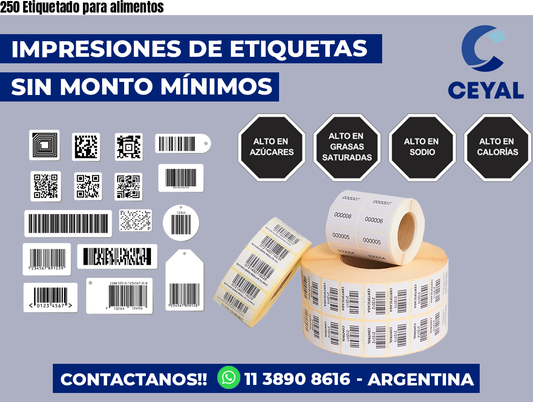 250 Etiquetado para alimentos