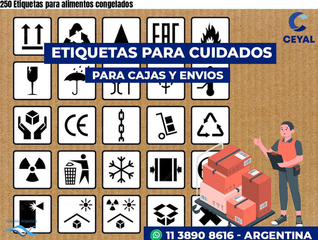 250 Etiquetas para alimentos congelados