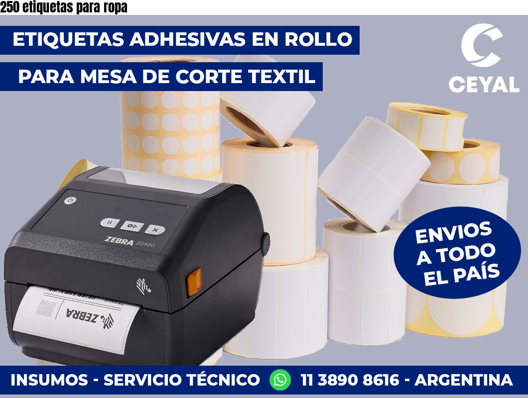 250 etiquetas para ropa