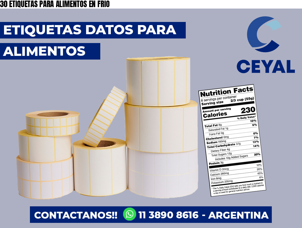 30 ETIQUETAS PARA ALIMENTOS EN FRIO