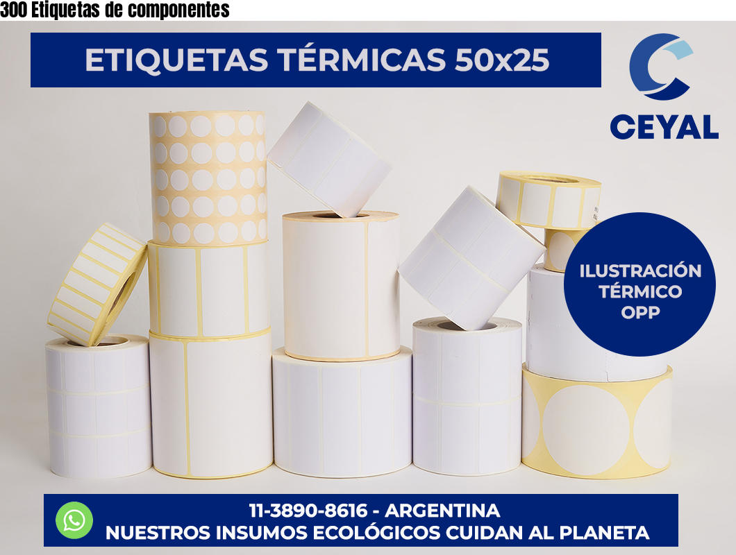 300 Etiquetas de componentes