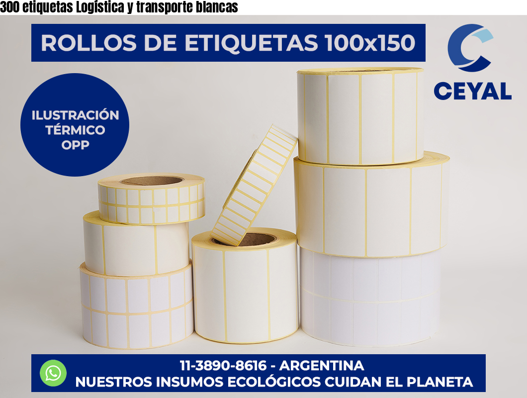 300 etiquetas Logística y transporte blancas
