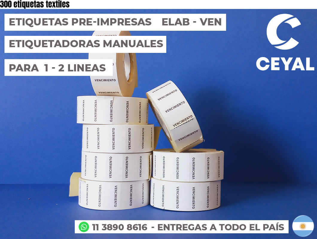 300 etiquetas textiles