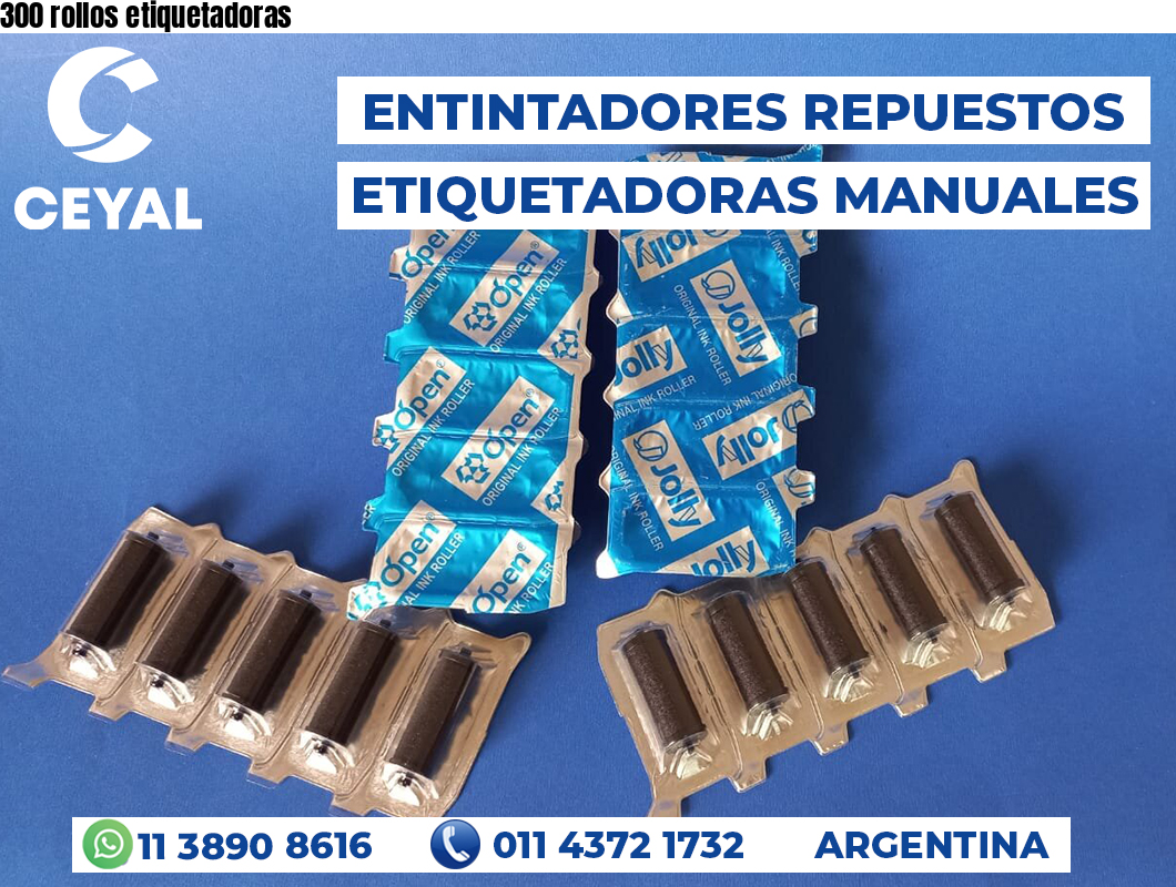 300 rollos etiquetadoras