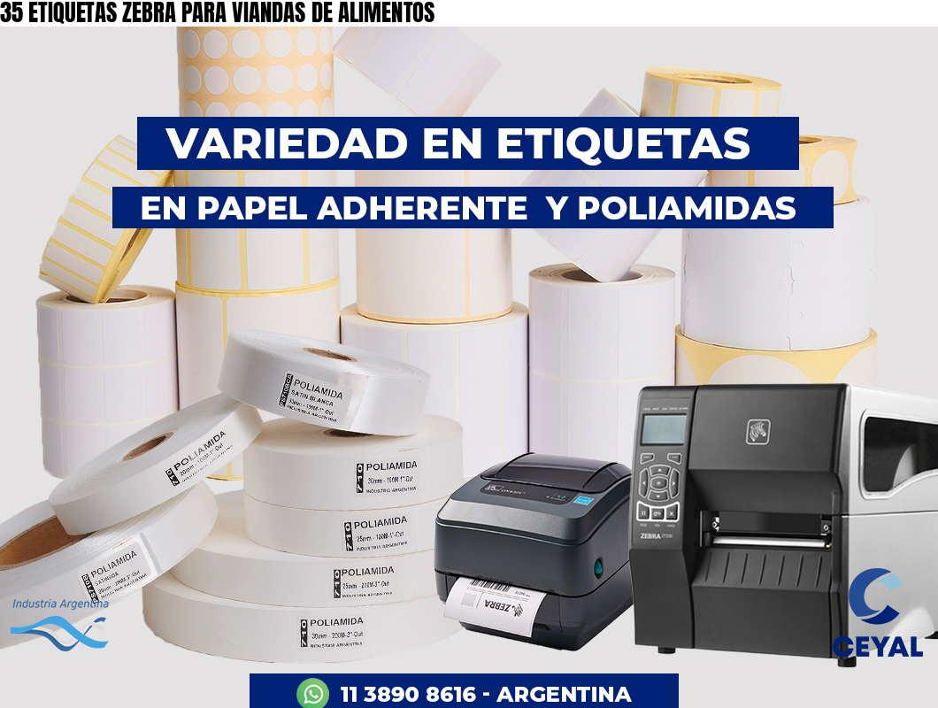 35 ETIQUETAS ZEBRA PARA VIANDAS DE ALIMENTOS