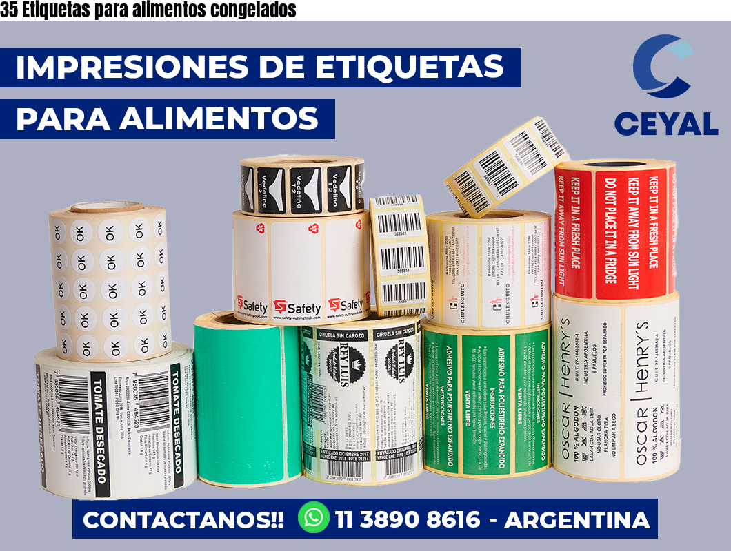 35 Etiquetas para alimentos congelados