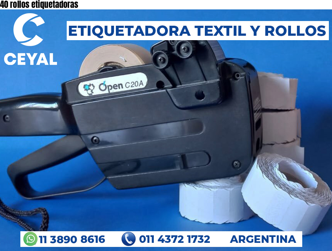 40 rollos etiquetadoras