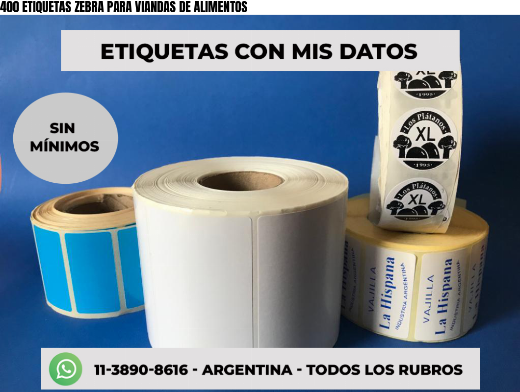 400 ETIQUETAS ZEBRA PARA VIANDAS DE ALIMENTOS