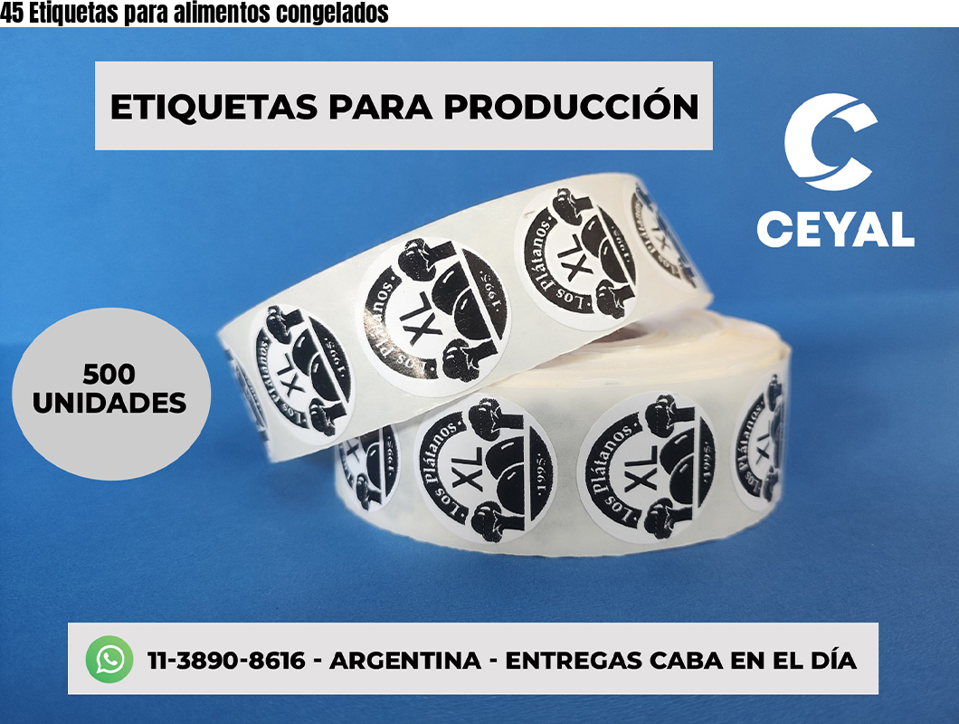 45 Etiquetas para alimentos congelados