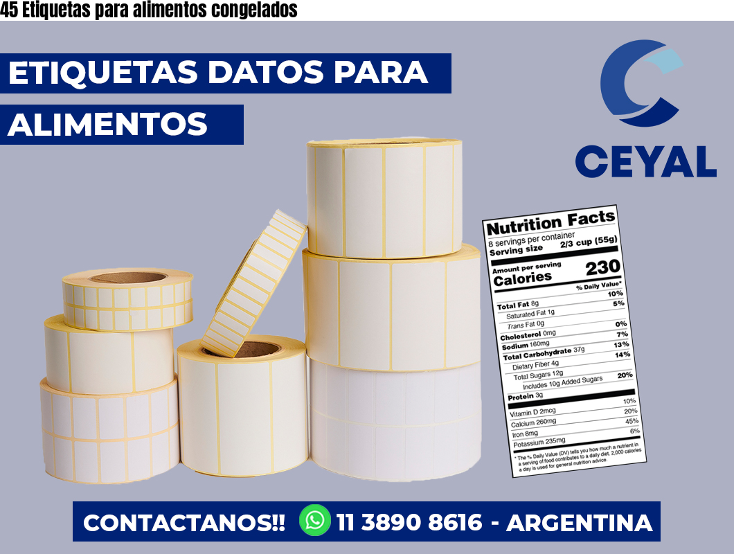 45 Etiquetas para alimentos congelados