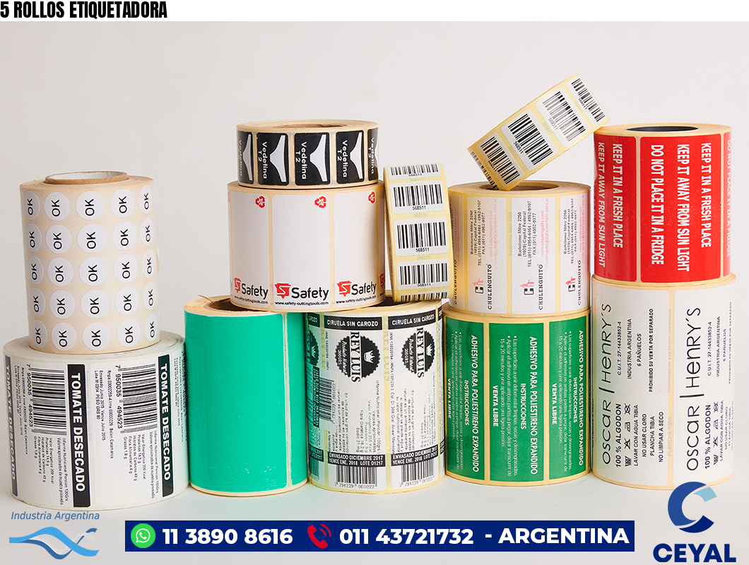 5 ROLLOS ETIQUETADORA