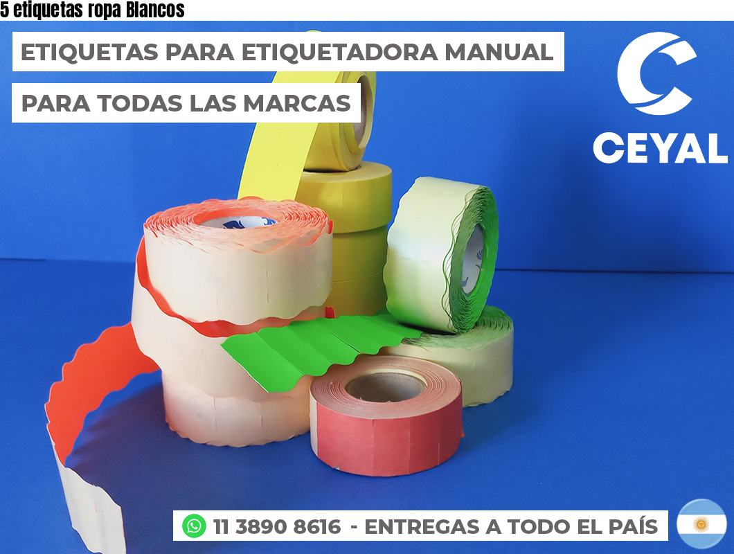 5 etiquetas ropa Blancos