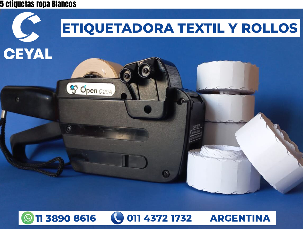 5 etiquetas ropa Blancos