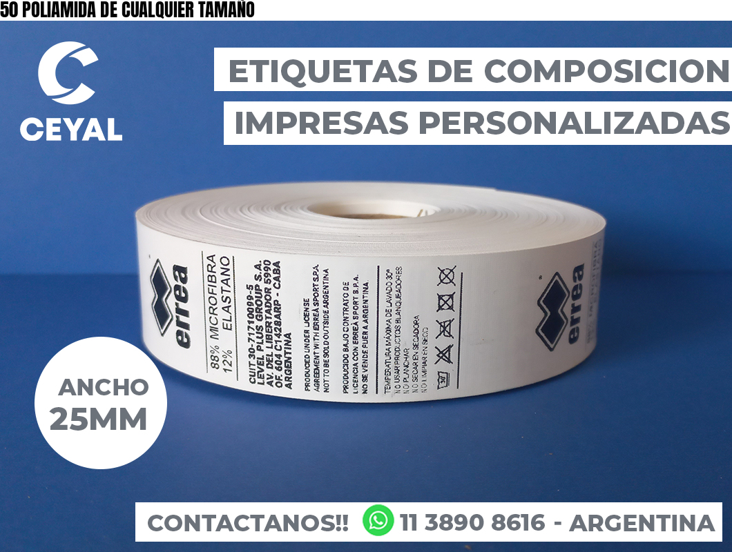 50 POLIAMIDA DE CUALQUIER TAMAÑO